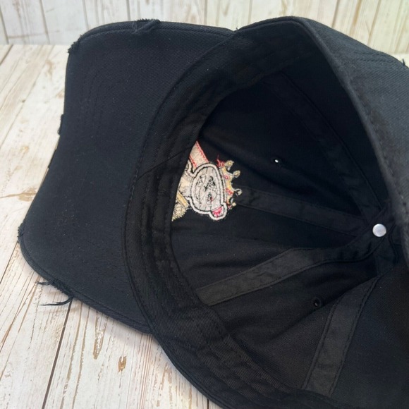 MUKA Paid‎ Bear Dad Hat Cap Black Distressed Baseball Embroidered MU:KA: - Picture 9 of 9